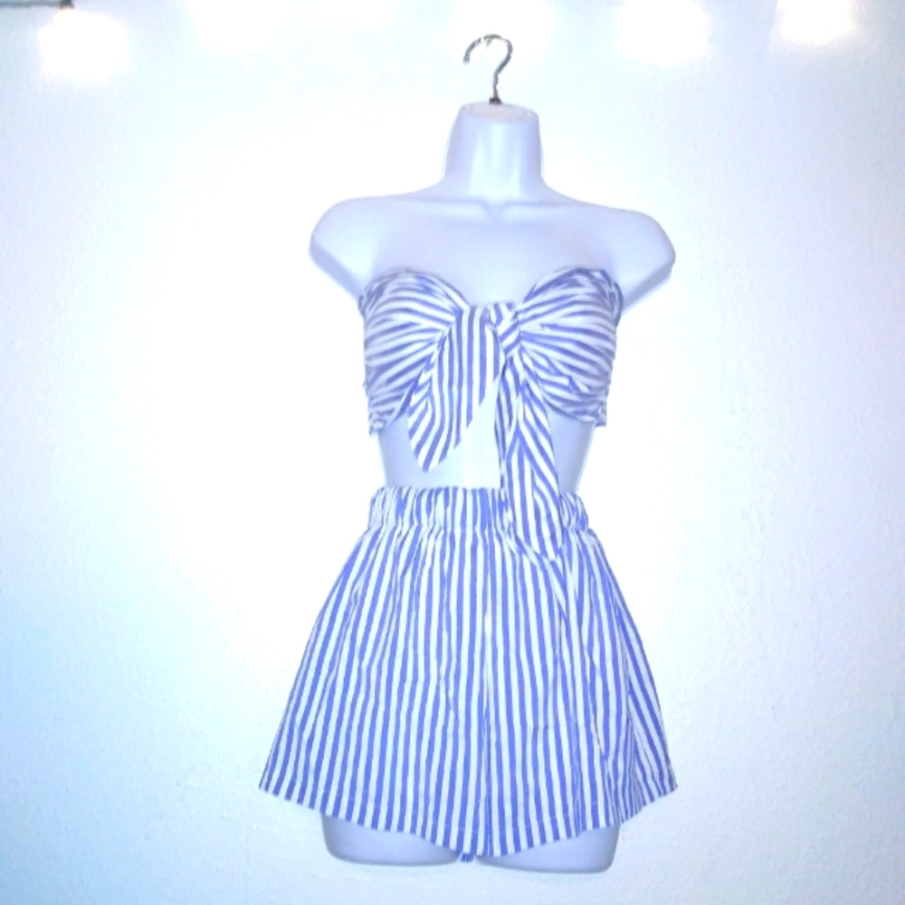 NWOT Zaful 2 Piece Summer Shorts And Wrap Top Set